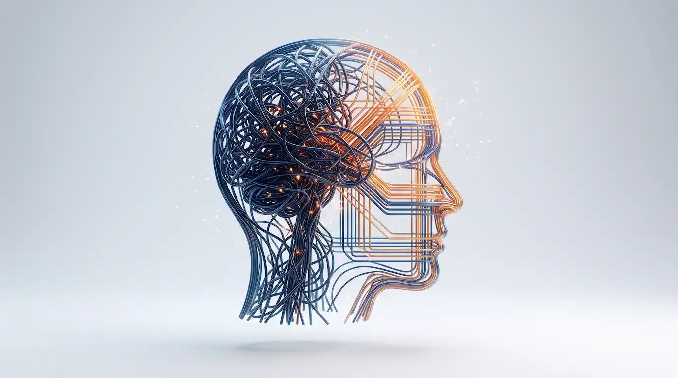 diagnostico diferencial tdah autismo aacc. Cabeza con circuitos y neuronas